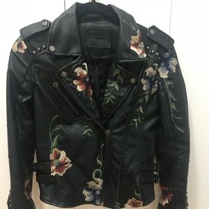 BlankNYC Embroidered/Studded Faux Leather Jacket
